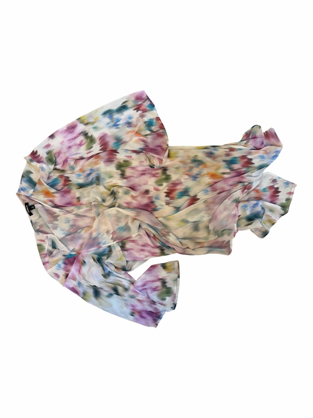 torrid Sheer Watercolor Floral Top in Pastel Multi